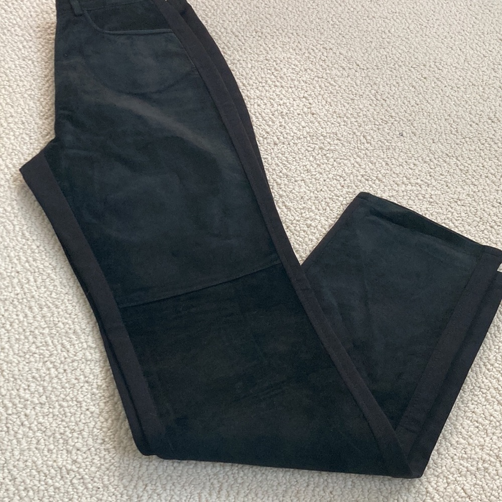 Absolu Paris Black Leather Suede Pants Size 2